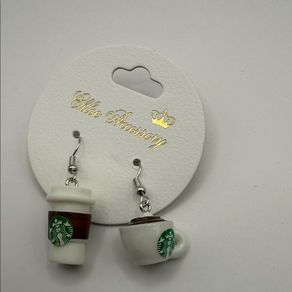 Starbucks Jewelry - Starbucks White and Green Coffee Cup Earrings